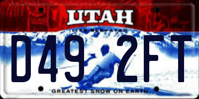 UT license plate D492FT