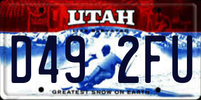 UT license plate D492FU