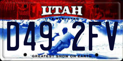 UT license plate D492FV
