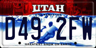 UT license plate D492FW