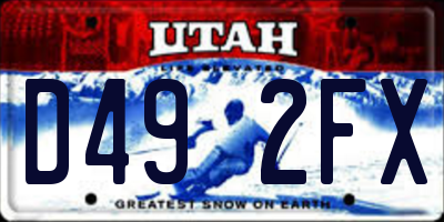 UT license plate D492FX