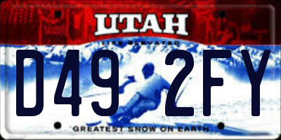 UT license plate D492FY