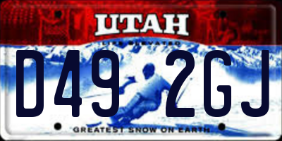 UT license plate D492GJ