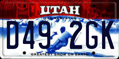 UT license plate D492GK