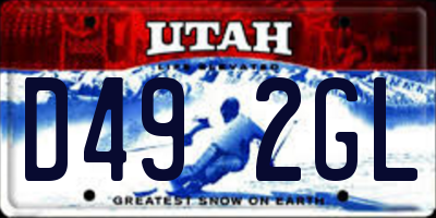 UT license plate D492GL