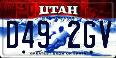 UT license plate D492GV