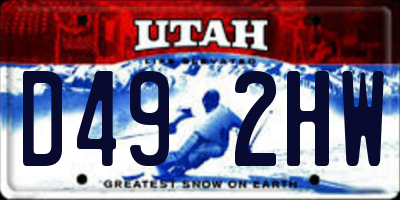 UT license plate D492HW