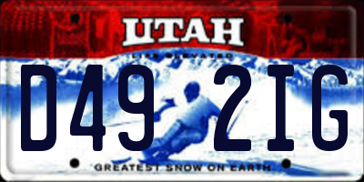 UT license plate D492IG