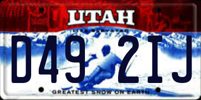 UT license plate D492IJ