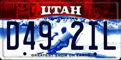 UT license plate D492IL