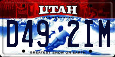 UT license plate D492IM