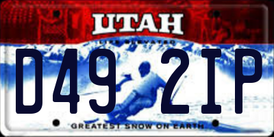 UT license plate D492IP