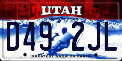 UT license plate D492JL