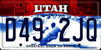 UT license plate D492JQ
