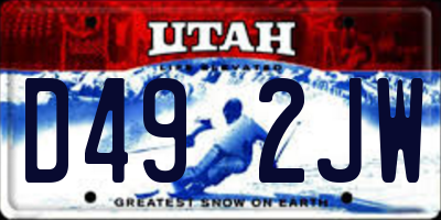 UT license plate D492JW