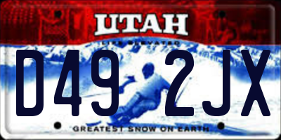UT license plate D492JX