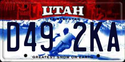 UT license plate D492KA