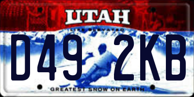 UT license plate D492KB