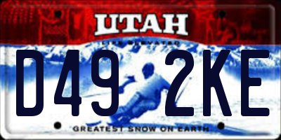 UT license plate D492KE