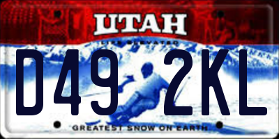 UT license plate D492KL