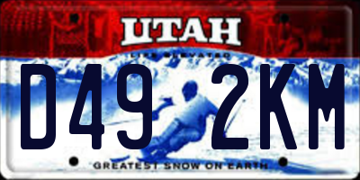 UT license plate D492KM