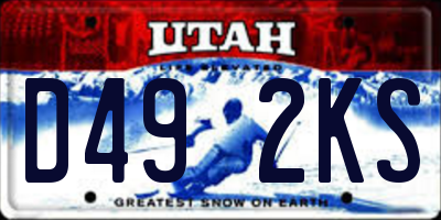 UT license plate D492KS
