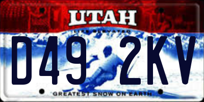 UT license plate D492KV