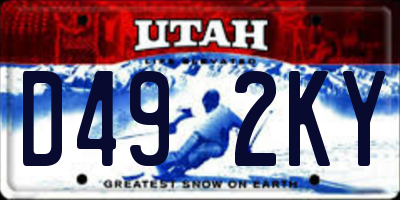 UT license plate D492KY