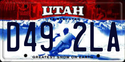 UT license plate D492LA