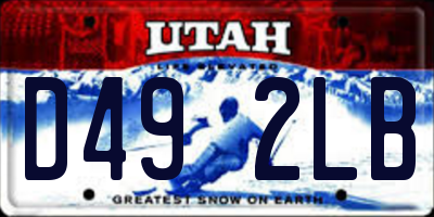 UT license plate D492LB