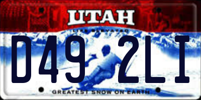 UT license plate D492LI