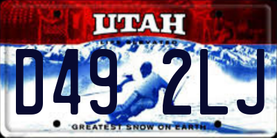 UT license plate D492LJ