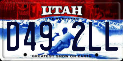 UT license plate D492LL