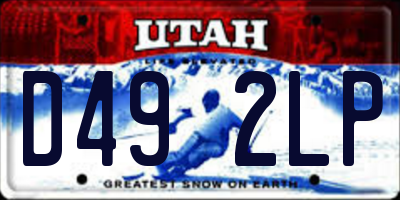 UT license plate D492LP