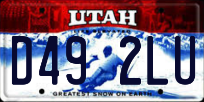 UT license plate D492LU