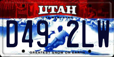 UT license plate D492LW