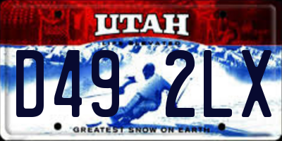 UT license plate D492LX