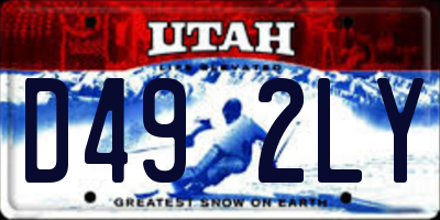 UT license plate D492LY