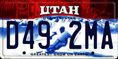 UT license plate D492MA