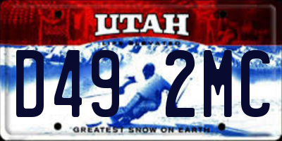 UT license plate D492MC