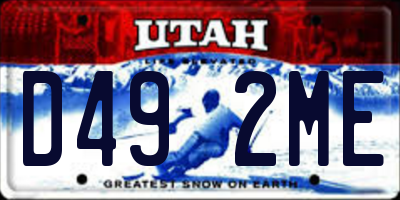 UT license plate D492ME