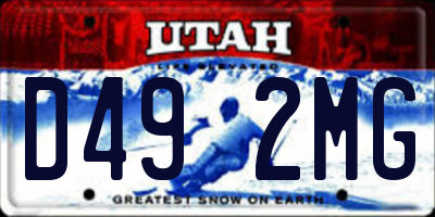 UT license plate D492MG