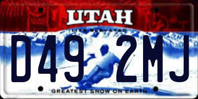 UT license plate D492MJ