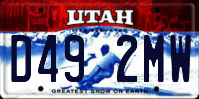 UT license plate D492MW