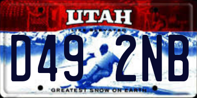 UT license plate D492NB