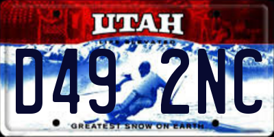 UT license plate D492NC