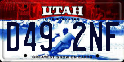 UT license plate D492NF
