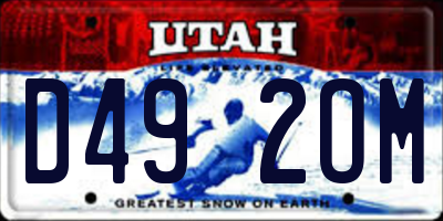 UT license plate D492OM