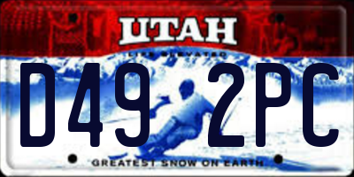 UT license plate D492PC