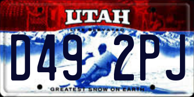 UT license plate D492PJ